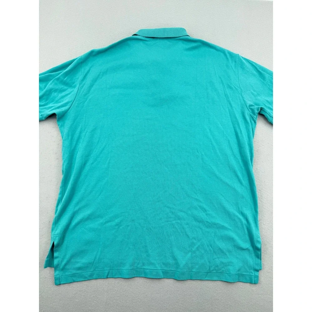 Polo Ralph Lauren Mens Teal Short Sleeve Pique Cotton Polo Shirt Size L Preppy